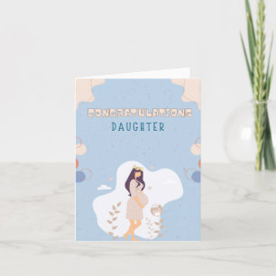 Blå morsdagskort till gravid dotter helgkort