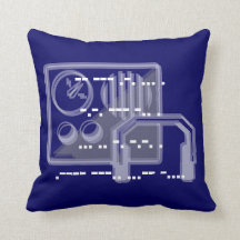 Blå Morsekod designkudde 41cmx41cm