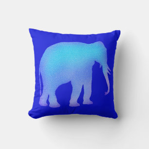 Blå mosaik elefant kudde