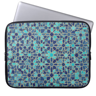 blå mosaik laptop fodral