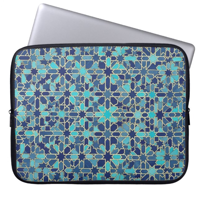 blå mosaik laptop fodral (Framsidan)