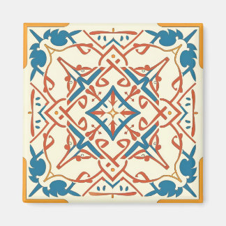 blå mosaik magnet