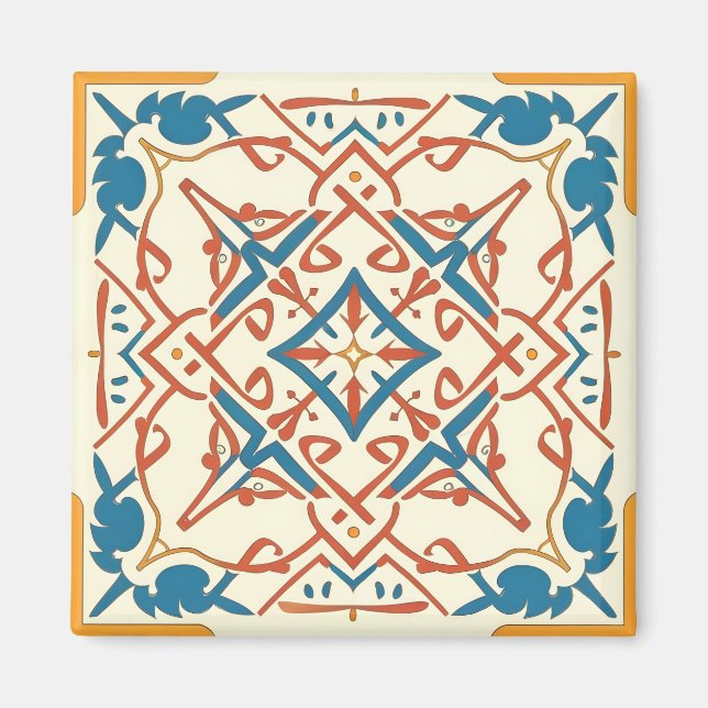 blå mosaik magnet (Framsidan)