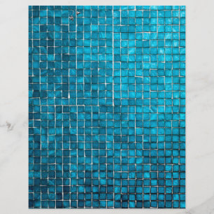 Blå mosaik mönster reklamblad