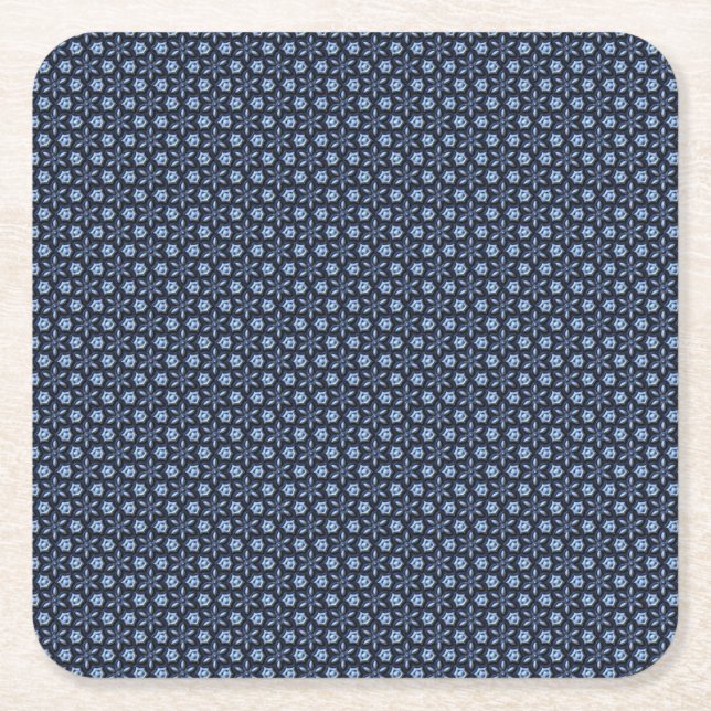 Blå mosaik underlägg papper kvadrat (Framsidan)