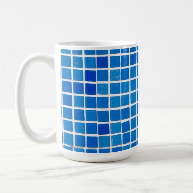 Blå mosaikplatta kaffemugg (Vänster)