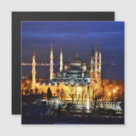 Blå moskén Istanbul Nattvy Turkiet