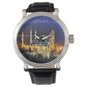 Blå moskén Istanbul Nattvy Turkiet Armbandsur