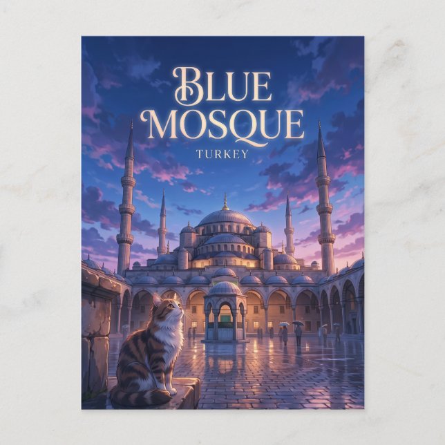 Blå moskén (Sultan Ahmed-moskén) Turkiet Vykort (Framsida)
