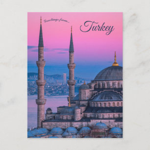 Blå moskén Sultanahmet Turkiet vykort