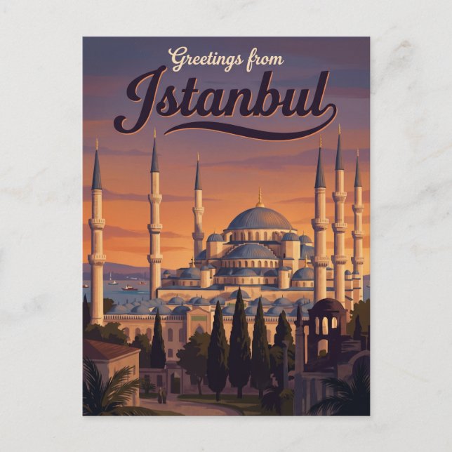 Blå moskén Turkiet Vykort (Framsida)