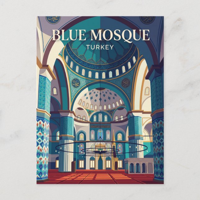 Blå moskén Turkiet Vykort (Framsida)