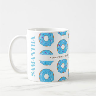 Blå Mugg för Donuts med Namn och Citat
