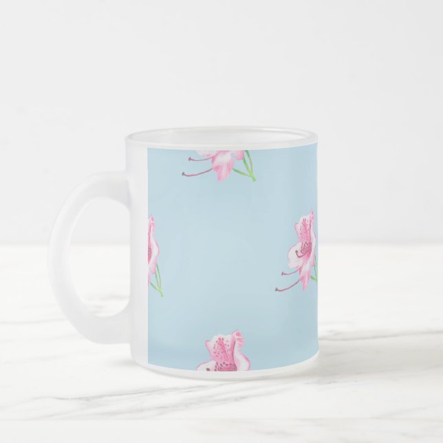 Blå mugg med rosa liljor  (Vänster)