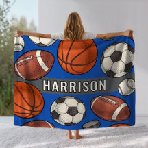 Blå Multi Sport Anpassad Namn Monogram