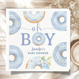 Blå munkar Baby Shower Pojk Brunch Pappersservett