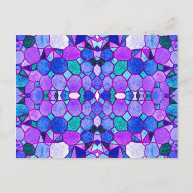 Blå museikristaller vykort (Framsida)