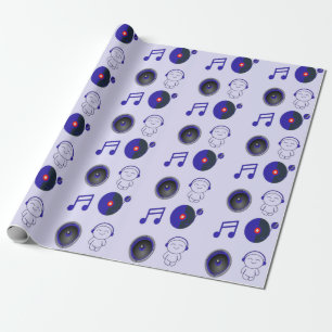Blå musik dekoration mönster presentpapper