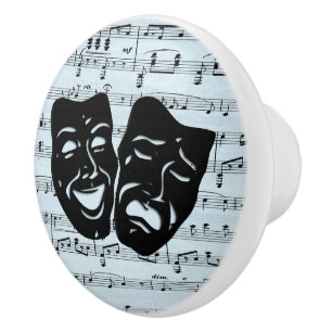 Blå musik konst förenar teater masker knopp