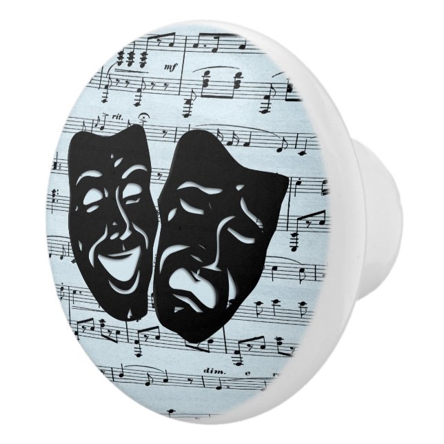 Blå musik konst förenar teater masker  knopp (Höger)
