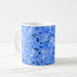 Blå Musik noter-mappat anteckningskort Kaffemugg