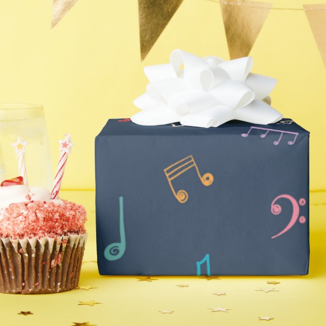Blå musik presentpapper (Födelsedagsfest)