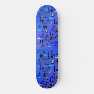 Blå musikinstrument, mini skateboard bräda 18,5 cm