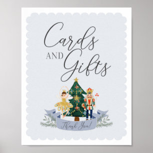 Blå muskler, babyduschkort och presentskylt poster