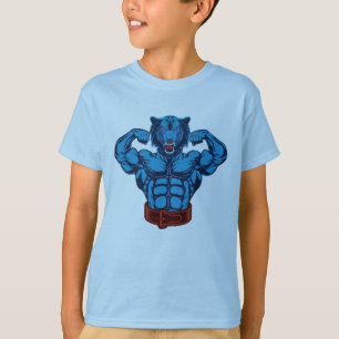 blå muskulär varg t shirt