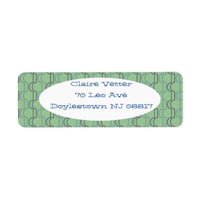 Blå musslor returadress etikett (Framsidan)