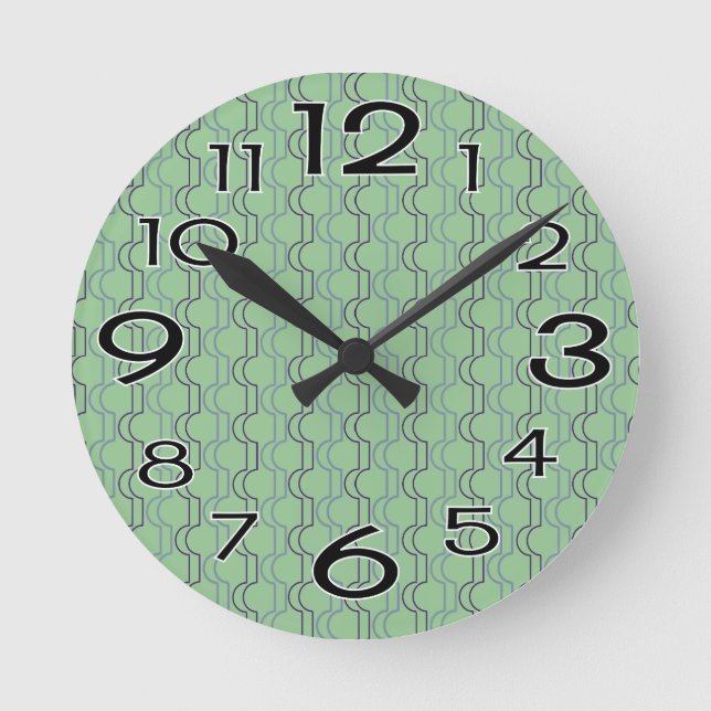 Blå musslor rund klocka (Framsida)