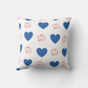 Blå, Mysigt, modern, romsk Chic Snyggt Heart Kudde