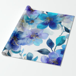Blå Mystisk Orkidé Elegant Blommig Botanisk Presentpapper
