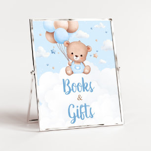 Blå Nalle, babykläder, Bokar och presenttecken Poster