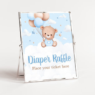 Blå Nalle, babyskor, blöjor Poster
