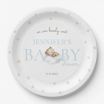 Blå Nalle vi kan stoppa vänta Pojke-duschen