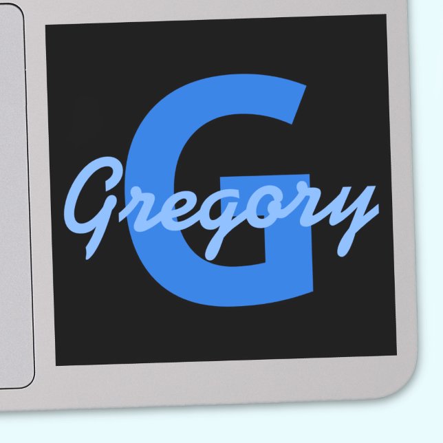 Blå Namn & Monogram Klistermärken (Skapare uppladdad)