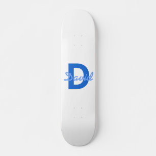 Blå Namn & Monogram Mini Skateboard Bräda 18,5 Cm