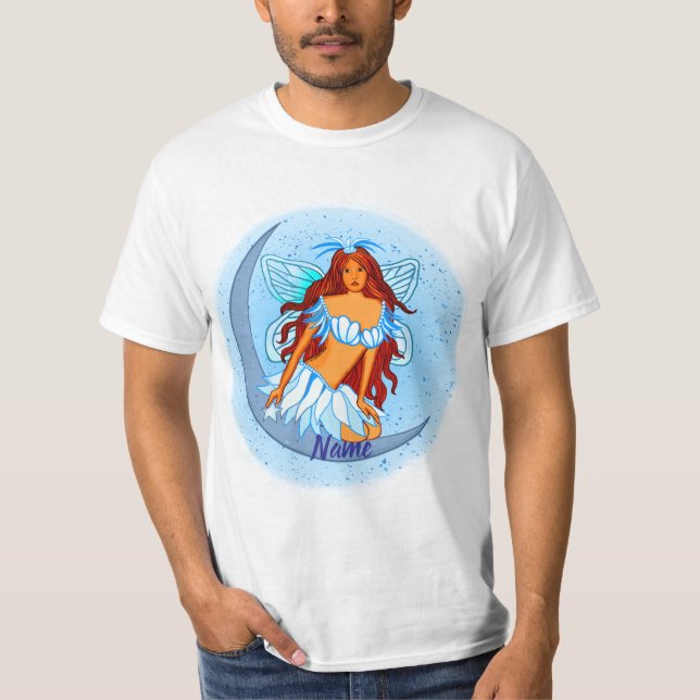 Blå natt mån älva t-shirt   (Framsida)