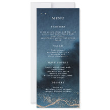 Blå nattlandskap Bröllop, innermeny