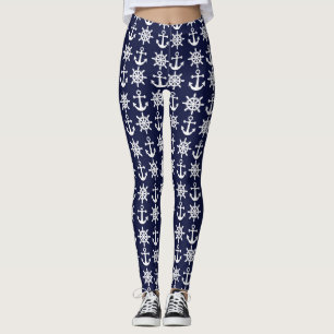 Blå nautisk ankor Leggings