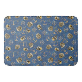 blå nautisk mönster badrumsmatta