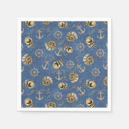 blå nautisk mönster pappersservett