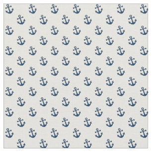 Blå nautiska ankare tyg