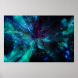Blå Nebula-Poster Poster