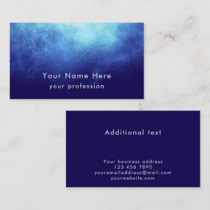 Blå nebulosa anpassad text Cool Modern Professione Visitkort