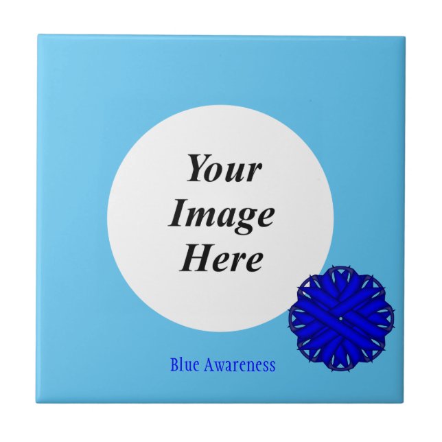 Blå nederbördsmall av Kenneth Yoncich Kakelplatta (Framsidan)