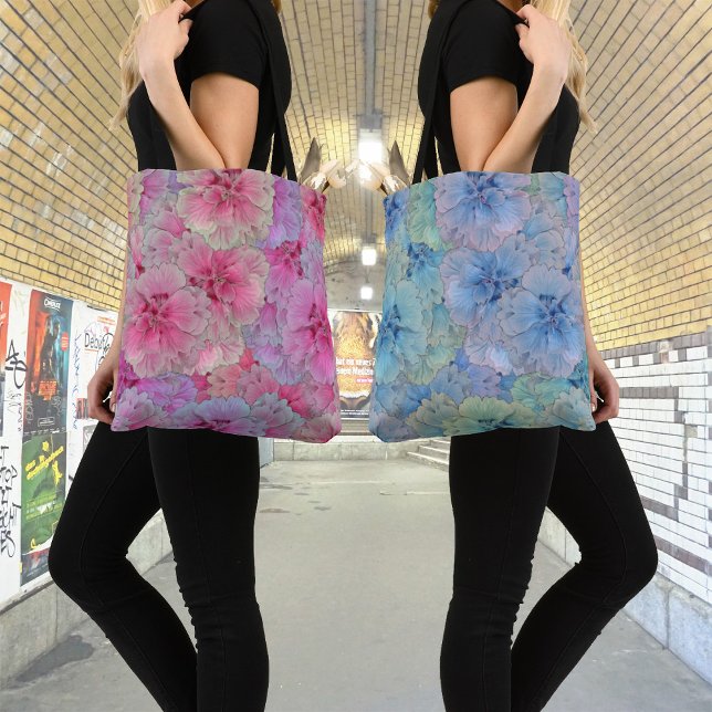 Blå nejlikor i vintage stil tygkasse (Skapare uppladdad)