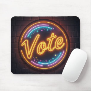 Blå neon-röstskylt på svart musmatta