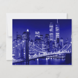 Blå New York City-natt Julkort